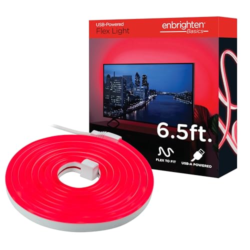 Tira LED flexible USB 6.5 pies color rojo miniatura 1