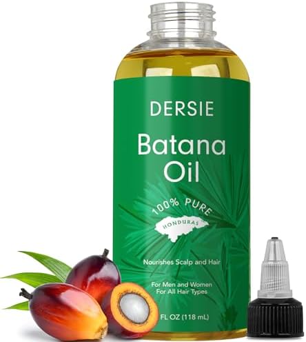 Dersie 100% Pure Batana Oil - Organic Lightweight Leave-In & Pre-Wash Oil for Dry, Damaged, High Porosity Hair - Scalp & Hair Care for Healthier, Longer-Looking Hair - Honduras Sourced (4 fl oz)