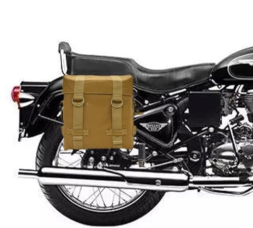 Image of Canvas Touring Side Bag 20ltr Compatible with RE All Bikes 350 /500cc All Bikes (Tan)
