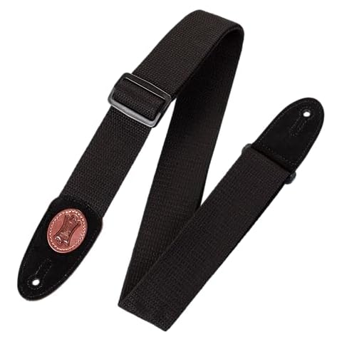 Levy's 2 Inch Black Cotton Guitar Strap Cover