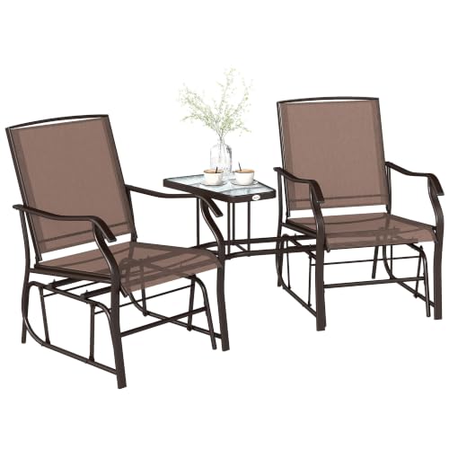 Outsunny Two-Seat Glider With Table