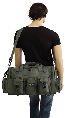 NPUSA Mens Large 22" Duffel Duffle Military OD Green Molle Tactical Gear Shoulder Strap Travel Bag
