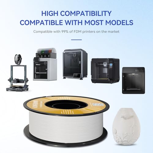 Image of Kingroon Matte PLA Filament 1.75mm 3D Printer Filament Matte Filament 10kg Dimensional Accuracy + /- 0.02 mm (10 Rolls White)