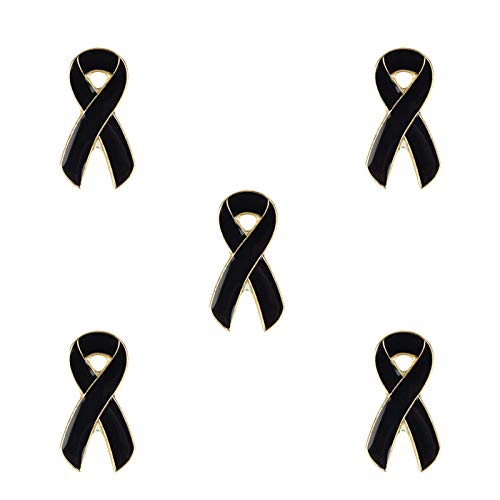 KS2018 5 Stück Schwarz Bewusstseinsband Abzeichen Brosche Emaille Anstecknadel Cover