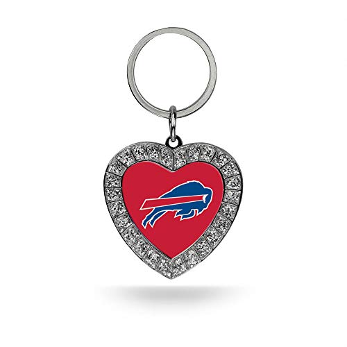Image of Rico Industries NFL Football Rhinestone Heart Keychain - Great Accessory