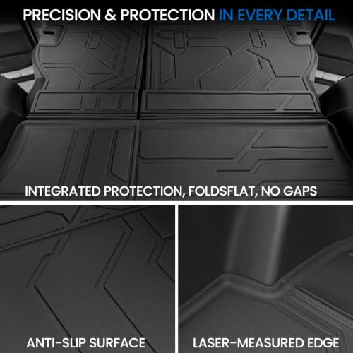 Image of Cargo Liner Backrest Mats for 2026 Toyota RAV4 Hybrid (Not Fit Limited or PHEV), All Weather TPE Cargo Trunk Mat Seat Back Protectors Accessories