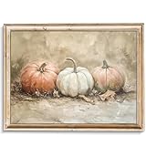 uniro Rustic Autumn Pumpkin Painting Wall Art, Pumpkin Still Life Painting, Rustic Fall Art,Vintage Autumn Wall Print,Halloween utumn Decor,Thanksgiving Art for Living Room, Bedroom - unframe 8' x 10'