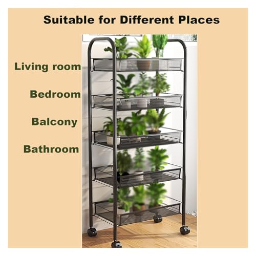 Carrito de almacenamiento de 4 niveles para organizar frutas y aperitivos en tu cocina 7