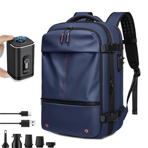 AirSeal Pro – Vacuum Compression Travel Backpack,Air Seal Pro 60L Expandable Vacuum Seal Backpack,for Traveling (Blue with Electric pump)