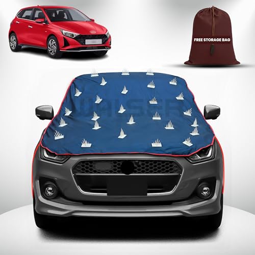 Image of WALSER Spike Car Cover for Hyundai i20 | Anti-Climb Nail Guard for Dogs & Monkeys | Protects Bonnet, Roof & Dicky | UV, Dust & Snow Protection | Spike Cover with 4 Adjustable Hook