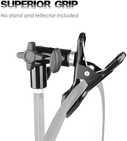 EMART Heavy Duty Metal Clamp Holder with 5/8" Light Stand Attachment and Umbrella Reflector Holder for Photo Video Studio