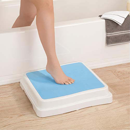 Bluestone Wide Platform Bathroom Safety Step - Stackable Non-Slip Mobility Aid for Bathtub