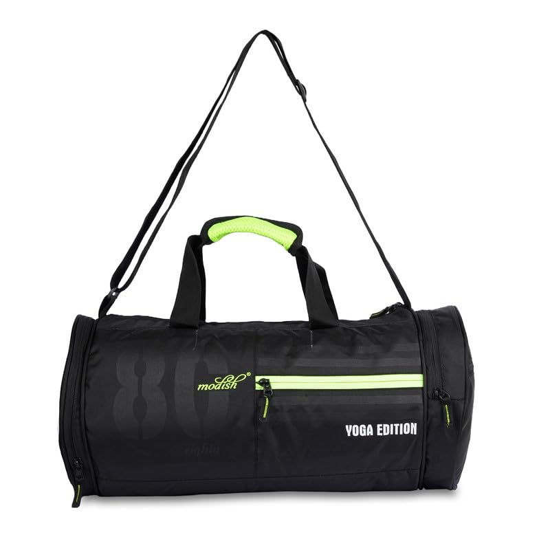 Polyester Gym Bag with Separate Shoe Compartment - Stylish Trendy Duffle/Shoulder Bag for Men & Women - Black Color-image-37