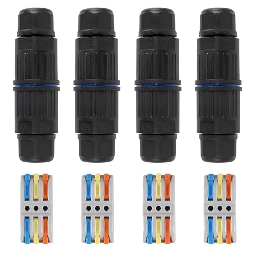 Cajas de conexiones para exterior ideales al iluminar el jardín con cables AWG 28-12.