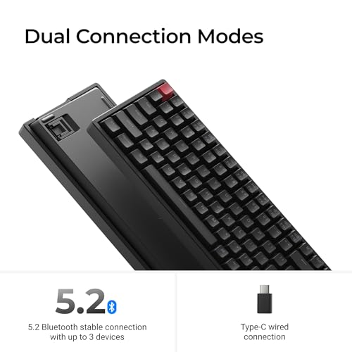 Image of Keychron K2 75% Layout QMK Wireless Mechanical Keyboard Super Banana Switch, Swappable RGB Backlight Aluminum Frame with Shine-Through Double-Shot PBT Keycaps for Mac Windows-Version 3