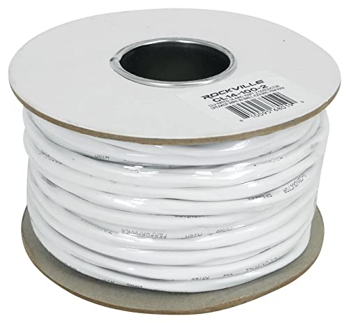 Câble haut-parleur 14 AWG Rockville CL14-100-2 en cuivre sans oxygène de 30,5 m haute fidélité