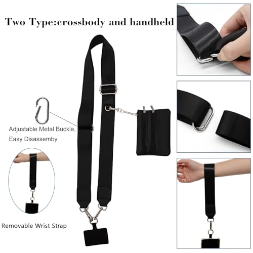 Sangle de téléphone universelle avec fermeture éclair et cordon de cou réglable Long Keeper
