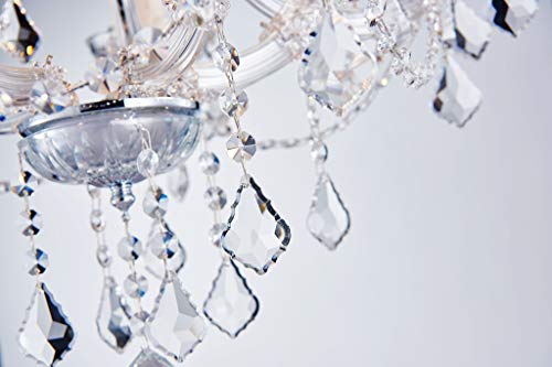 Saint Mossi Crystal Maria Theresa Chandelier with 5 Lights,Modern K9 Crystal Chandelier Lighting,Crystal Pendant Lighting Fixture for Dining Room,Bedroom,Living Room,H22" x W20" with Adjustable Chain - Thumbnail 7