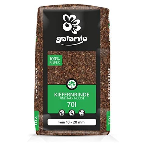 GALAMIO Kiefernrinde Kiefernmulch Rindenmulch Rinde Mulch Garten Dekor Pinus Sylvestris Natur Wald Kiefer Fein 10-20mm 70l Sack / 1 Karton Paligo Cover