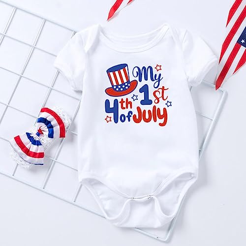 4Th Of July Outfits For Baby Girl Summer Dresses For Todder Girls Star-Striped Jumpsuit Floral Skirt Summer Clothes For Kids Red #TOP3