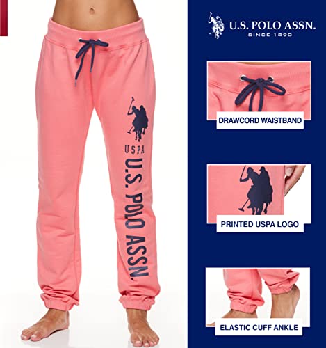 Image of U.S. POLO ASSN. Womens Sweatpants - Women Joggers Sweats with Logo Print - French Terry Poly-Cotton