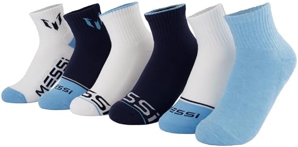 Messi Girls' Lifestyle Crew Socks, 6-Pack, Soft & Stretchy, Comfortable