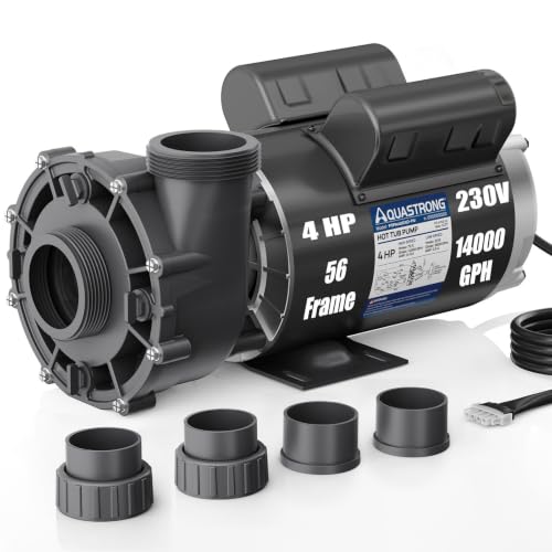 Aquastrong Spa Pump 4HP Dual Speed Hot Tub Pump 56 Frame Up to 14 000 GPH 230V Durable Motor Easy Installation Compatible with Most Hot Tubs & Spa Systems
