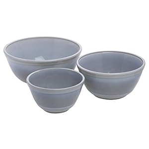 Mosser Glass Vintage Mixing Bowl Set Grey Marble (One Pack)