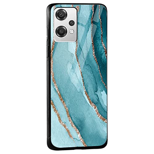 Image of COLORflow Back Cover Compatible with OnePlus Nord CE 2 Lite 5G | Blue Marble Golden Stripes | Shockproof TPU Bumper Cover with Camera Protection Back Cover Compatible with OnePlus Nord CE 2 Lite 5G