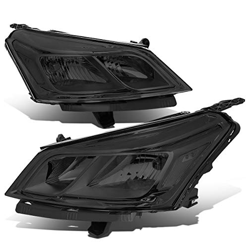 Pair of OE Style Smoked Housing Clear Corner Left+Right Headlight Assembly Lamps Compatible with Chevy Traverse 13-17