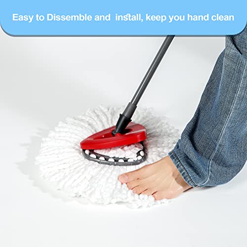 Mop Replace Head, 3 Pack, Spin Mop Refill Head Replacement Compatible For O Cedar Easywrin 1-Tank System - Easy To Replace, Fluffy Microfiber, Machine Washable #TOP5