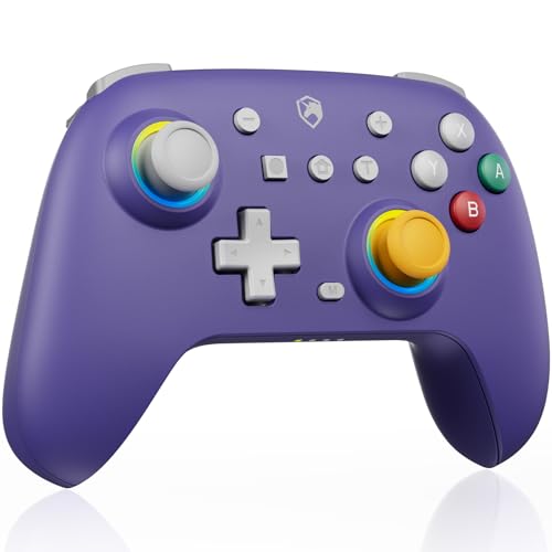 ECHTPower Controller per Switch/Switch 2 2025, Design Retrò, Pro Controller Wireless con RGB Hall Joystick, Giroscopio, Turbo, Vibrazione, Funzione Macro, Joystick per NS/N-Switch 2/PC/Android/iOS