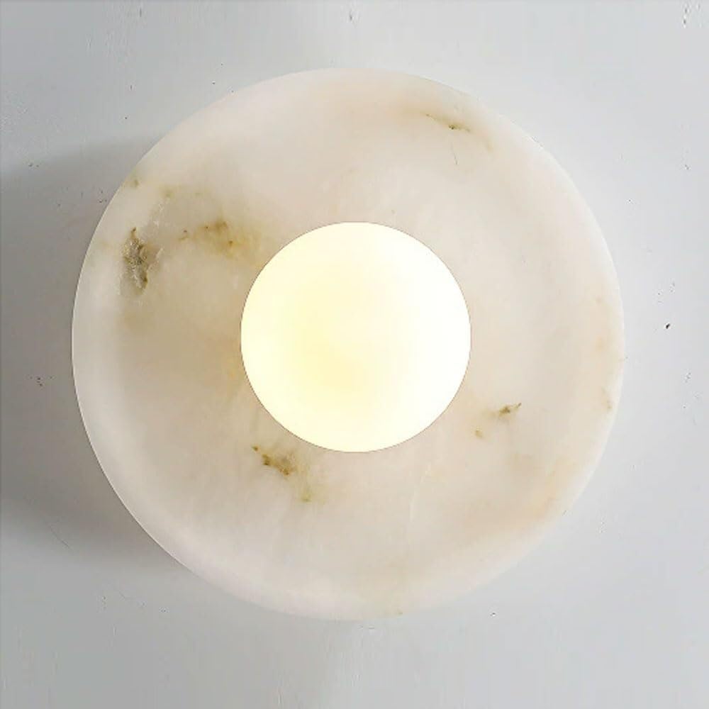 TONFON G9 Spherical Acrylic Wall Light, Modern Round Marble Wall Sconce