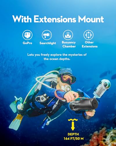 Image of EDGE K5 Underwater Scooter Detachable Modular Gear,3 MODE,Max Speed 2m /s,164ft Depth Rating,Fast recharged Sea Scooter,Adult /Kids with Camera Mount,for Pool, Scuba diving,Snorkeling and Sea Adventures