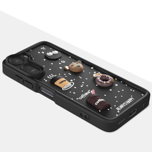 Image of Bintage Cute Fun Taddy Cartoon 3D Ball Bear Milk Cake Coffee Silicon Case Full Body & Camera Protection Back Cover Compatible for Mi REDMI A7 Pro 5G - Black