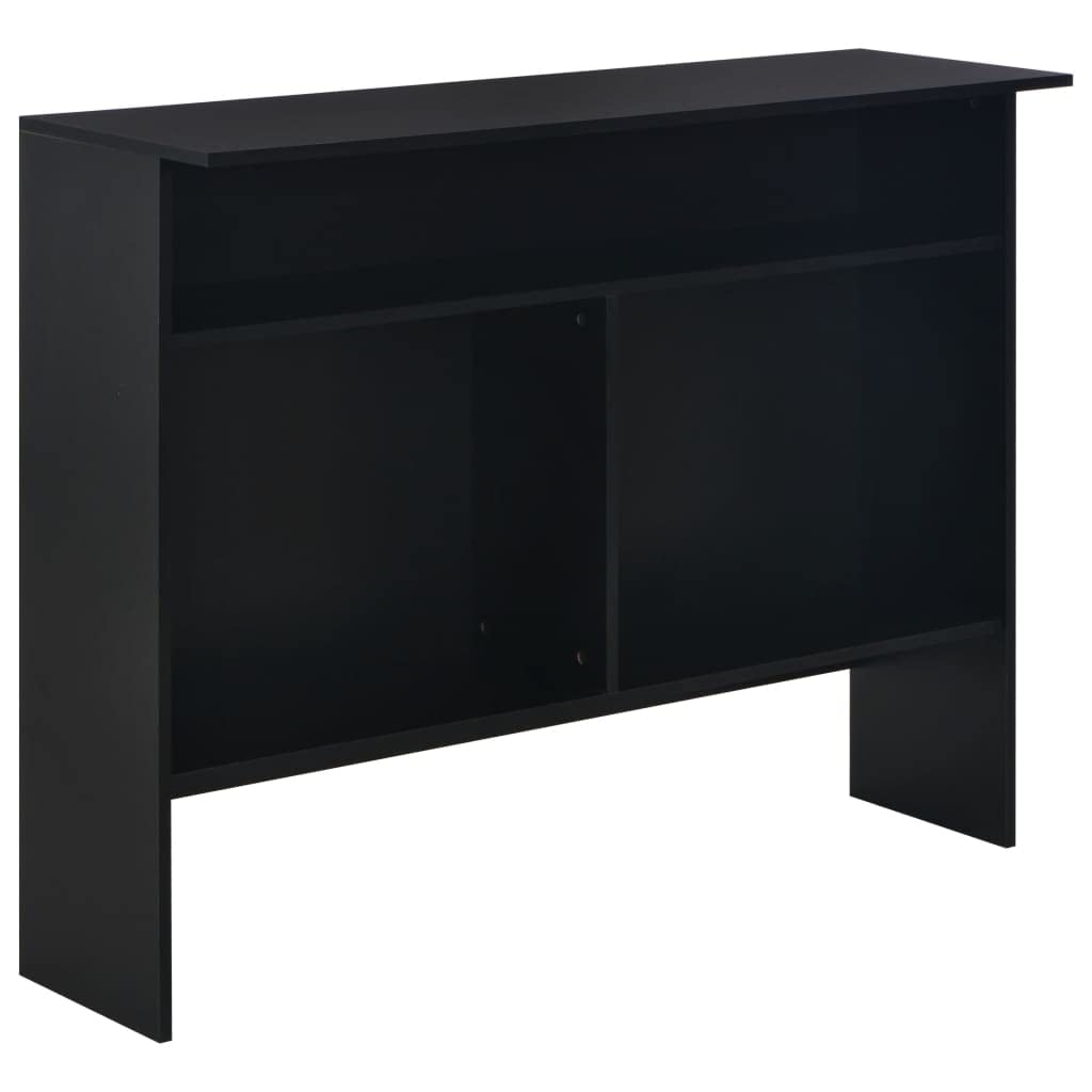 vidaXL Mesa Alta Cocina Bar 3 Estantes Doble Plegable Mesita Elevada Moderna Desayuno Estanterías Mueble Auxiliar Barra Vino Bebida Despensa Negro