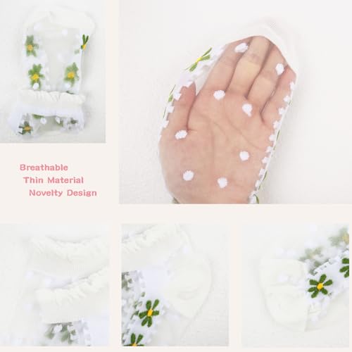 Image of Benefeet Sox Sheer Socks for Women Girls Mesh Ankle Socks Transparent Mesh Lace Sock Cute Thin Nylon See Through Sock