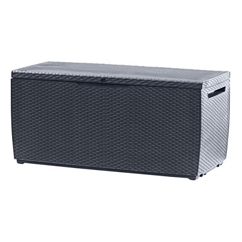 Caja Capri de ratán Keter resistente a la intemperie con capacidad de 305 L Cover