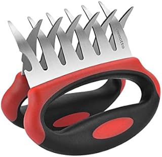 Vamotto 3-in-1 Pulled Pork Shredder Claws - Stainless Steel Meat Claws BBQ Meat Forks for Shredding Handling Carving Food Barbecue Paws Claw Handler Set for Serving Pork, Turkey, Chicken, Brisket