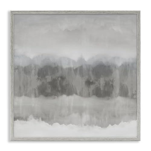 Grey Abstract Nature Fog, 24 x 24 Inch Framed Giclée Print