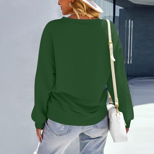 Image of Women Crew Neck Sweatshirts Fall Casual Oversized Sweat Shirts Long Sleeve Cute Preppy Sweatshirt Comfort Pullover