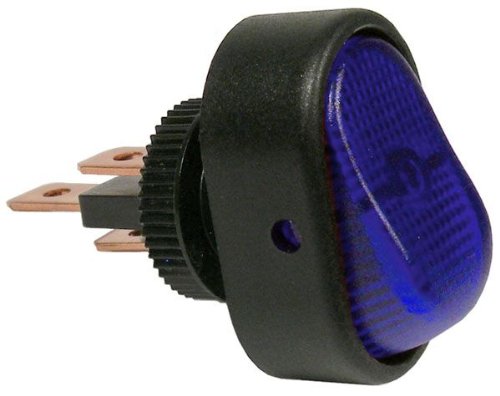 Pico 5581A 12 Volt 25 Amp On-Off Blue Illuminated Oval Rocker Switch ...