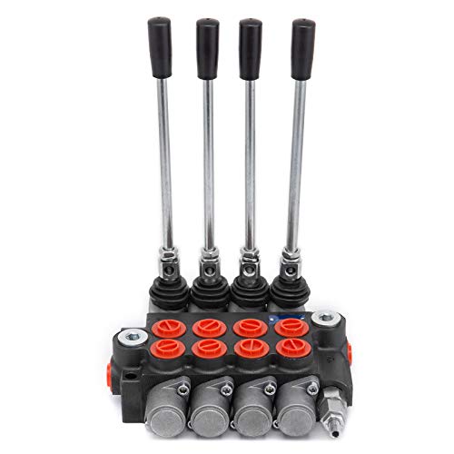 Mophorn 4 Spool Hydraulic Directional Control Valve 11GPM Hydraulic Control Valve double acting Hydraulic Valve for Tractors Loaders Tanks
