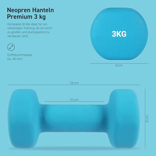 Hanteln 3 kg Msports Hanteln Set mit Gewichten von 0,5 bis 5 kg