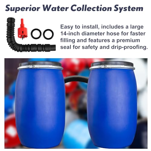 2-Sets-34-Inches-Rain-Barrel-Spigot-Kit-Water-Barrel-PVC-Garden-Diverter-Kit-Connector-Kit-Include-Bulkhead-Fitting-Hose-Faucet-Adapter-and-Thread-Seal-Tape-for-Home-Outdoor-Classic-Style