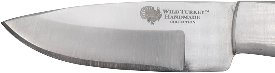 Wild Turkey Handmade Collection Full Tang Fixed Blade Real Bone Handle Skinner Knife wLeather Sheath.. (2035), Wood,Stainless Steel,Blue