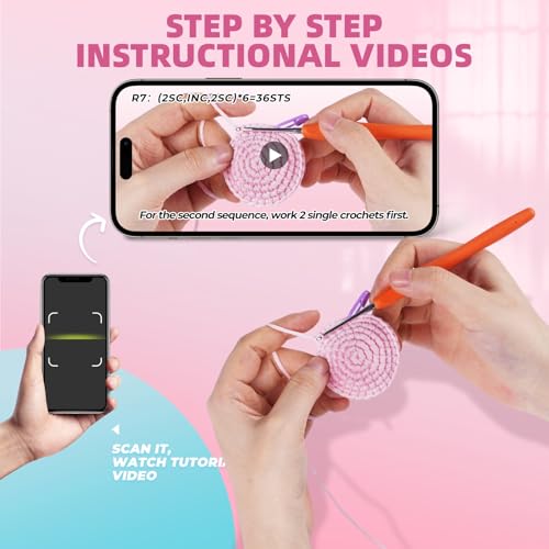 Image of MOREJMTT Crochet Kit for Beginners, Crochet Animal Kits,Crocheting Kit for Starters with Step-by-Step Video Tutorials, Beginner Crochet Kits for Adults (2Pack Axolotl)