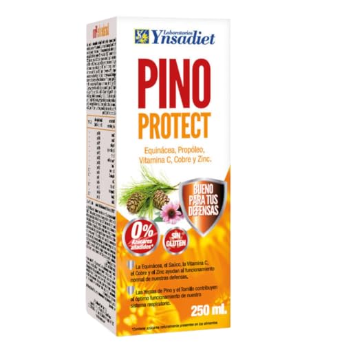 Pino Protect – Complemento alimenticio con equinácea, propóleo, vitamina C, cobre y zinc – con extractos vegetales y aceites esenciales – 250 ml – Laboratorios Ynsadiet