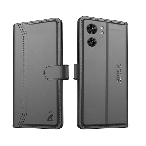 Image of AIBEX Compatible for Motorola Edge 40 Neo Flip Cover Leather Finish | Inside TPU with Card Pockets | Wallet Stand | Complete Protection Flip Case - Black