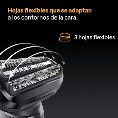 Miniatura 3 de Braun Series 5 Afeitadora Eléctrica Hombre, 52-N1650SI, Negro | Máquina de Afeitar Barba Resistente al Agua, Recargable, 50 Min de Uso, Cabezal de Recortadora Corporal